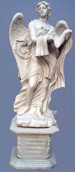 Life Size Marble religious Statue Saint Angelo's Angel on base
